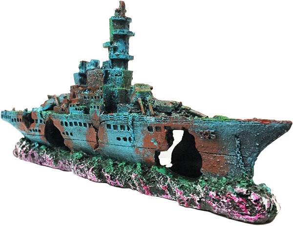 Aquarium scheepswrakdecoraties Aquariumschipornamenten - Harsmateriaal Gezonken scheepsdecoraties