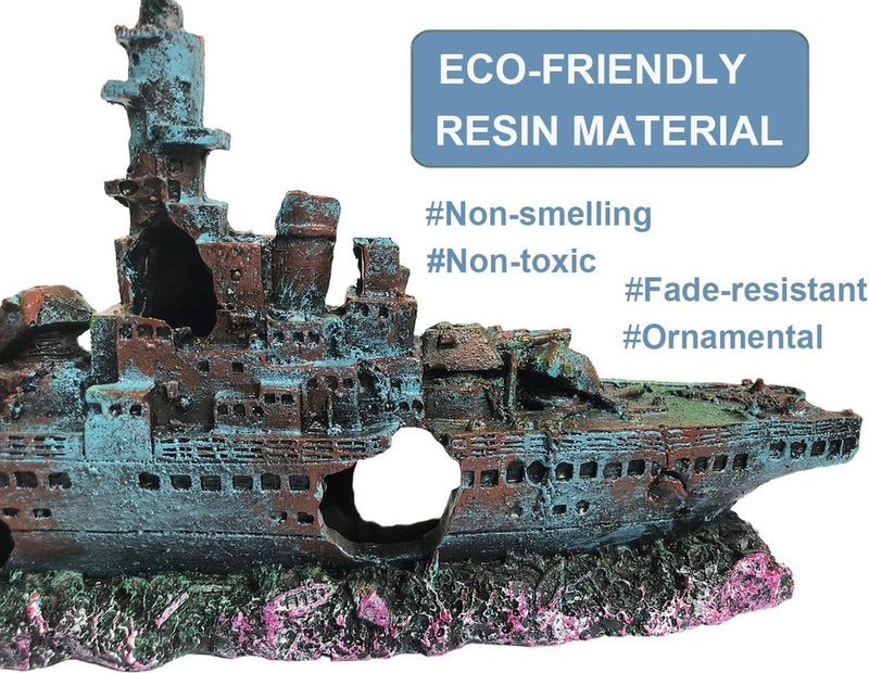 Aquarium scheepswrakdecoraties Aquariumschipornamenten - Harsmateriaal Gezonken scheepsdecoraties