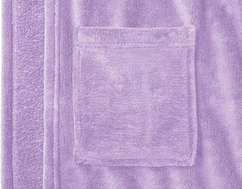 extra zachte badjas met capuchon van knuffelfleece - in moderne kleuren en verschillende maten - Unisex & kuitlengte