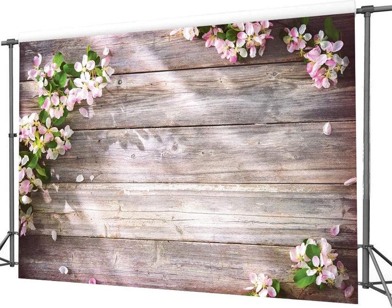 8x6FT vinyl fotografie achtergronden fotostudio rekwisieten houten planken en bloementhema fotografie achtergrond CP-131-0806 bruin