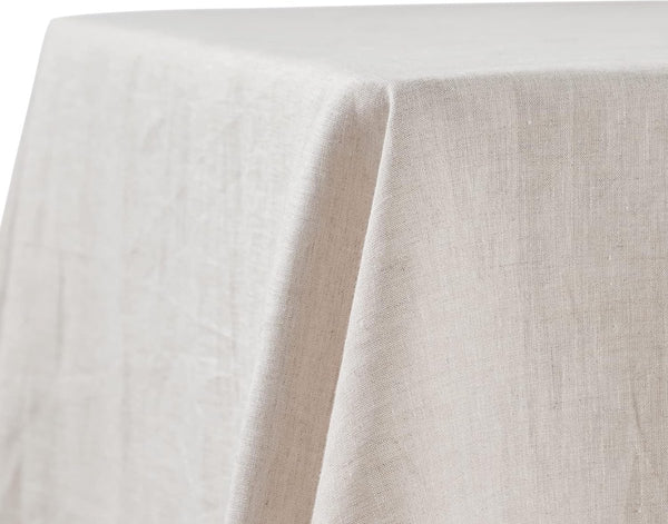 Tafelkleed linnen | linnen tafelkleed van 100% linnen stof | tafelkleed boho tafeldecoratie modern voor eettafel | natuur beige 140 x 220 cm