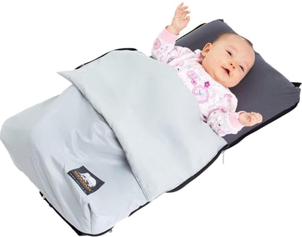Air Traveller - reisbed baby met matras - babyreisbed (vliegtuig) - 2-in-1 - stoel en bed - met draagtas en matras - 75 x 45 x 6 cm