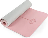 Yogamat antislip gymnastiekmat TPE fitnessmat voor yoga Oefenmat met draagriem sportmat 183 cm x 61 cm x 0,6/0,8 cm