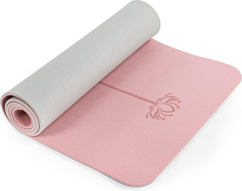 Yogamat antislip gymnastiekmat TPE fitnessmat voor yoga Oefenmat met draagriem sportmat 183 cm x 61 cm x 0,6/0,8 cm