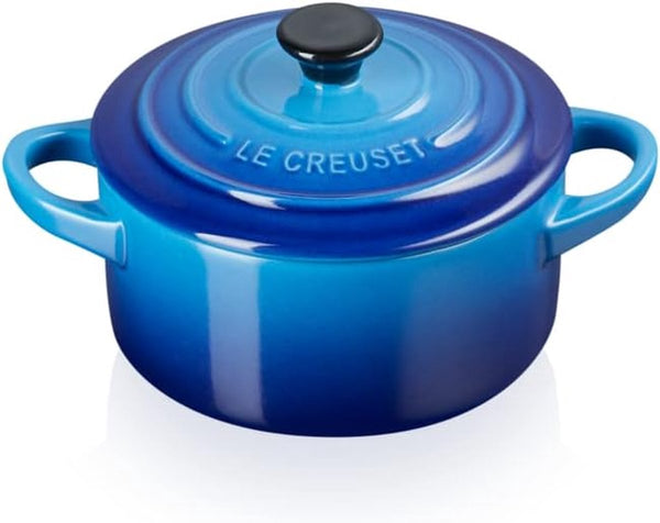 Mini-cocotte van aardewerk, 200 ml, 10 x 5 cm, azuur,