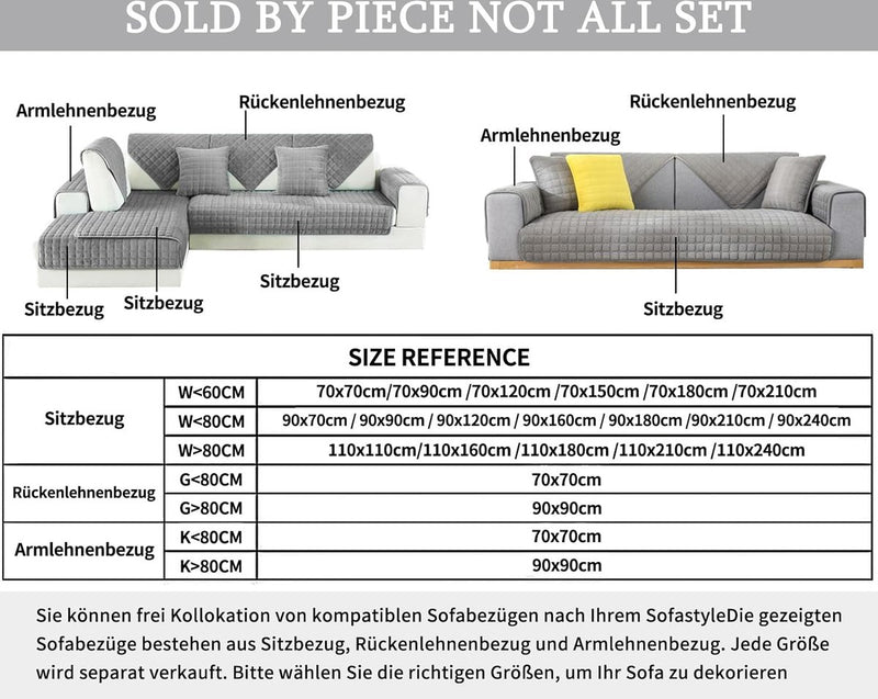 Bankhoes, bankovertrek, 1/2/3/4-zits, L-vorm, hoekbank, universele antislip bankovertrek, solide dikke gestructureerde bankbeschermer voor woonkamer