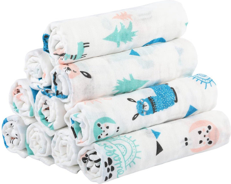 Mulldoeken baby 10 stuks katoenen spuugdoeken 27x50 cm stoffen luiers 6 lagen absorberend vouwluiers washandjes voor baby pasgeborenen alpaca