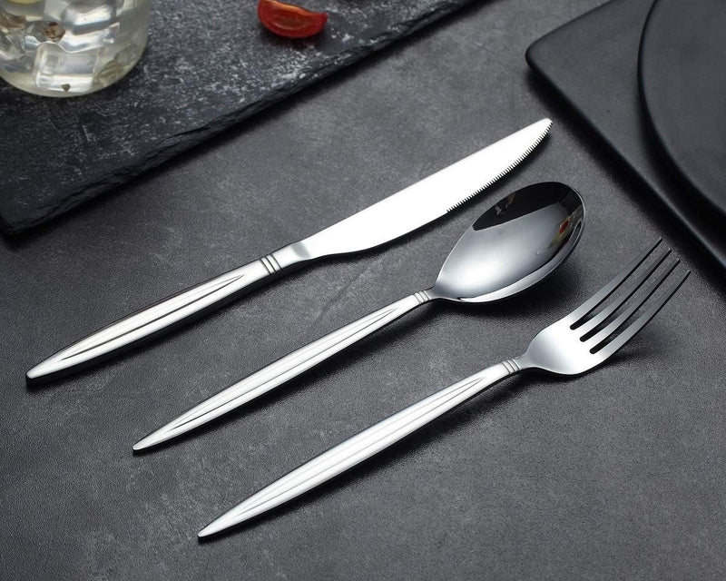 30-delige bestekset, roestvrijstalen bestekserviceset, hoogglans gepolijst, vaatwasmachinebestendig (set voor 6 personen)