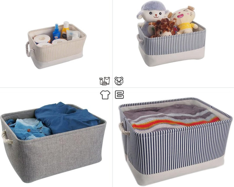 Stoffen opbergdozen Opbergmanden Organizer voor thuiskantoor Schoolplanken Kasten Speelgoed en meer, set van 3 (grijs, klein)