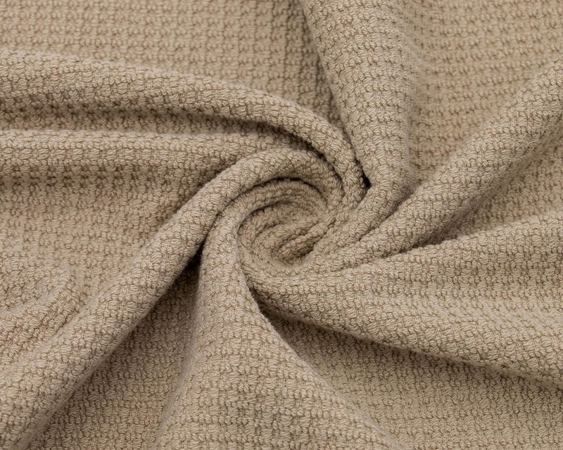 Set van 6 handdoeken wafelpique, 100% katoen, 50x70 cm, cappuccino