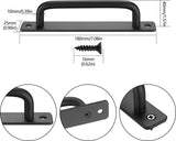 Schuurdeurgreep, 4 stuks. Schuifdeurgrepen, zwarte kastdeurgrepen met schroeven, voor deurkast, keuken, meubels, tuinpoort, schuurkastdeur handgrepen (180x25mm)