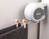 Uitschuifbare waslijn - 26 m waslijn voor binnen en buiten, droogrek voor badkamer, camping, tuin, reizen, intrekbare dubbele waslijn, flexibele roterende muurbevestiging