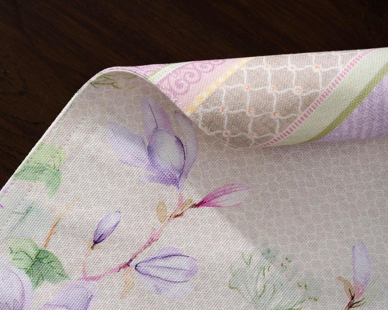 Placemats van 100% katoen, set van 4, 33 cm x 48 cm, decoratieve, wasbare paasplacemats voor diners, bruiloften, magnolia-ochtend - lente/zomer