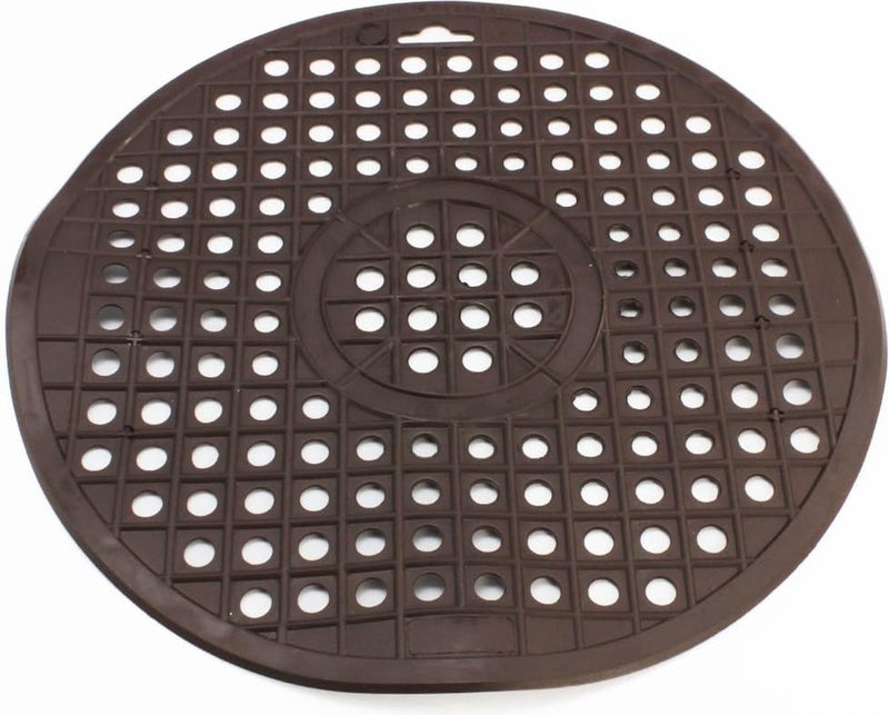 2 x gootsteeninzet, ronde gootsteenmat, inzetstuk voor gootsteen beschermt het oppervlak van de gootsteen en het servies (2 stuks, bruin)