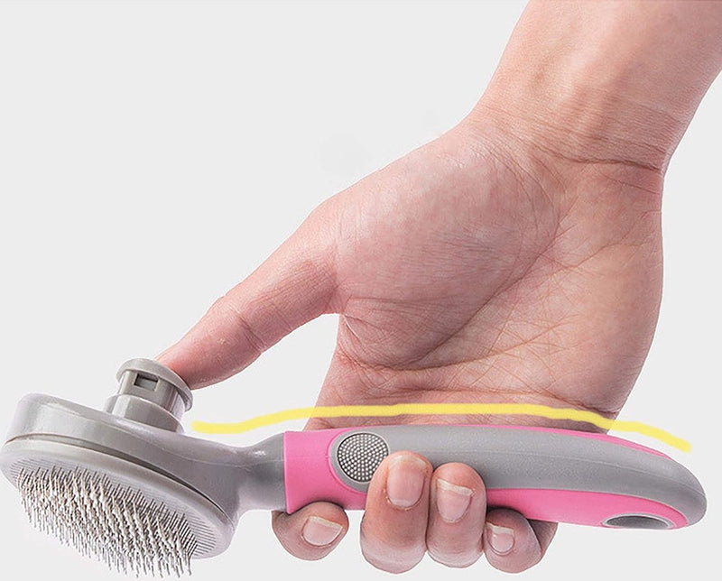 Premium Fachtborstel Dierenhaarkam DeShedding Tool Haarverwijderaar Professionele vachtverzorging voor hond & kattenbontborstel, roze