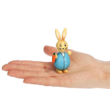 4 x decoratieve paashaas van hout - standaard voor lente en paasdecoratie - houten haas in bonte kleuren - houten figuren voor Pasen (4 x haas kleurrijk)