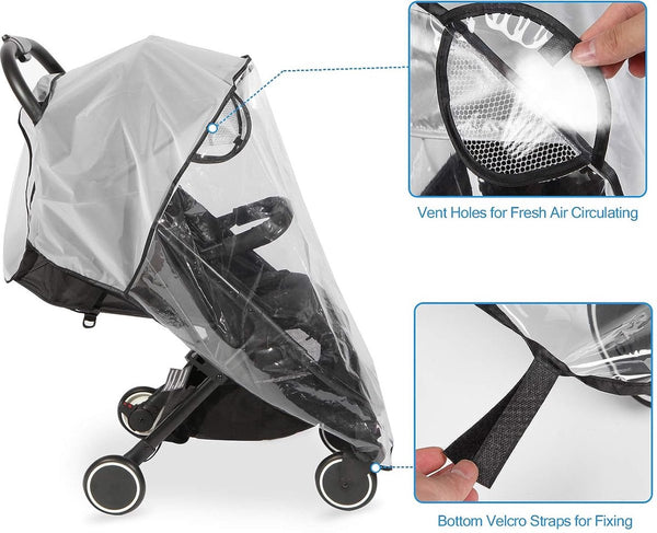 Regenhoes kinderwagen, kinderwagen regenhoes universeel, regenhoes buggy, reisweerbescherming voor winddicht, waterdicht, bescherming tegen zon, stof, sneeuw
