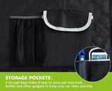 Hondenstoel autoachterbank met zijbescherming, universele hondendeken, autoachterbank met kijkvenster, krasbestendige en waterafstotende autodeken, hond achterbank, hondenautostoel, 146 x 136