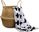 Natuurmand, zeegras, opbergmand, bloempot, geweven, wasmand met handvat, opvouwbare buikmand, speelgoed opslag