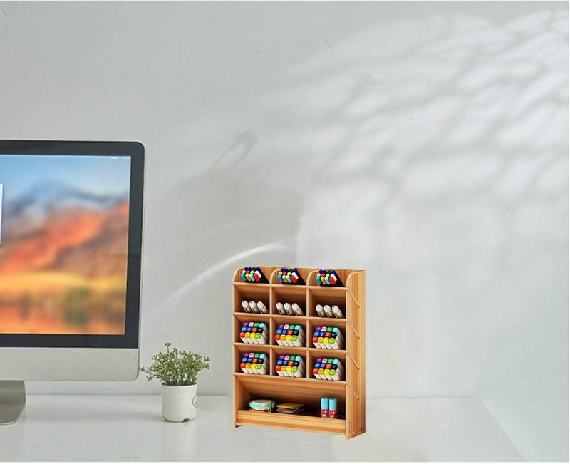 Pennenhouder opbergdoos van hout, multifunctionele bureau-organizer voor thuis, kantoor en op school., kersen