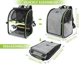 Rugzak voor vogels met houten stok, lichtgewicht vogeltransporttas, waterdichte papegaaienreisrugzak met roestvrijstalen bakje en staande staaf, vogeltransportdoos, 34 x 28 x 43 cm