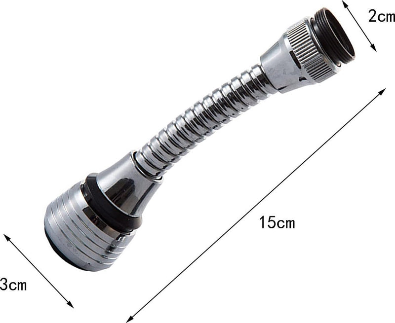 2 stuks flexibele kraanbeluchter, kraanverlenging, kraanbeluchter, voor kranen en douches in de meeste keukens, badkamers, bars en toiletten (2 modi)
