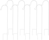 8 stuks herdershaken van metaal, tuinstok, tuinsteker met haken voor zonnelampen, lantaarns, bruiloften, plantenmanden, bloemenbol 90 cm, wit