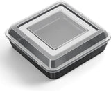 Vierkante taartvorm, roestvrijstalen ovenschaal met luchtdicht deksel, anti-aanbaklaag, rechthoekig, perfect voor lasagne/brownie/cake, gezond en gemakkelijk te reinigen, 21 x 21 x 5 cm