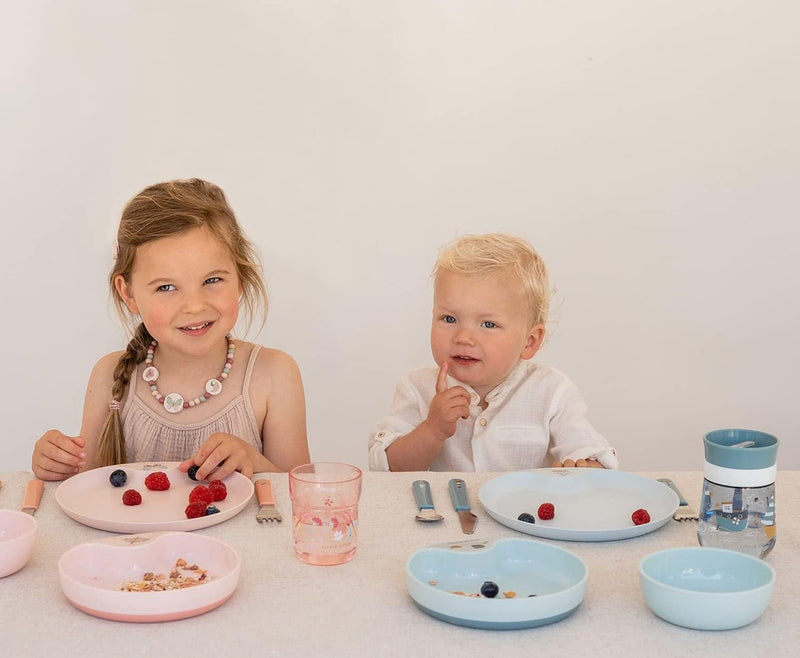 Kinderbord, nijntje explore, robuust plastic bord, magnetronbestendig, praktische inkeping in de rand, vaatwasmachinebestendig