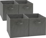 Set van 4 opbergmanden, opvouwbare stoffen kubusdozen voor kinderspeelgoed, organizer voor kinderkamer, kast, thuis, 33 x 37 x 33 cm, grijs