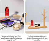 Houten sleuteldienblad voor entree, tafel, moderne decoratie van hars, gelukskat dienblad, Catchall dienblad met 3 standaard, hangende organizer, voor ringen, telefoon, armbanden (boten sleuteltray)