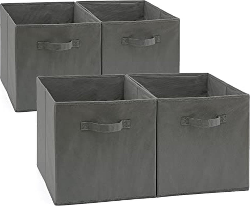 Set van 4 opbergmanden, opvouwbare stoffen kubusdozen voor kinderspeelgoed, organizer voor kinderkamer, kast, thuis, 33 x 37 x 33 cm, grijs