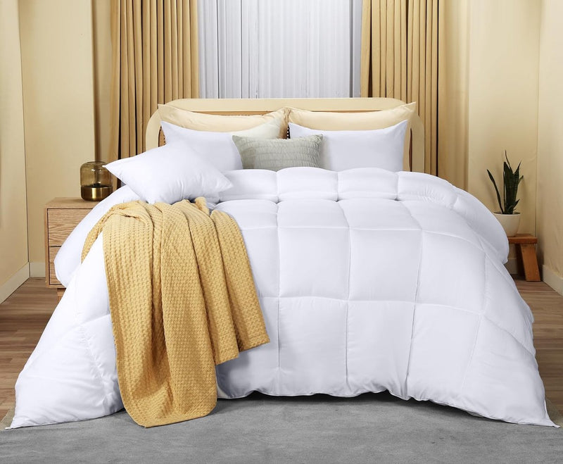 200 x 220 cm, microvezeldekbed voor comfort het hele jaar door, extreem zacht dekbed (wit)