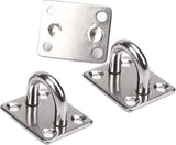 Roestvrij stalen karabijnhaak en roestvrijstalen oogplaat met oogje, dekplaat, plafondhaken, wandhaken, wandbevestiging, met schroef, voor het ophangen van voorwerpen