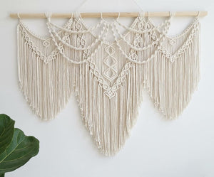 Macramé wandkleden | Grote macramé wandkleden,Crème beige Boheemse kwast kunst, katoenen touw, handgeweven wand decor voor thuis woonkamer, slaapkamer achtergrond Jyfanse Macramé wandkleden | Grote macramé wandkleden,Crème beige Boheemse kwast kunst, katoenen touw, handgeweven wand decor voor thuis woonkamer, slaapkamer achtergrond Jyfanse