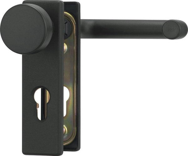 Deurbeslag zwart, voor brandwerende deuren met tweezijdige deurklink
