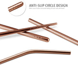 Bestekset, 10-delig, roestvrijstalen reisbestekset, zwart campingbestek met bestekzakje voor op reis, buitenreisbestek en bestek om mee te nemen met koffer (roségoud)