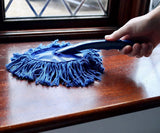 Gewaxte mini plumeau blauw