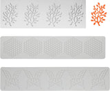 3 stuks puntvormige matte siliconen vormen, fondant, boomblad, kanten fondant-vormen voor suiker, kinderen