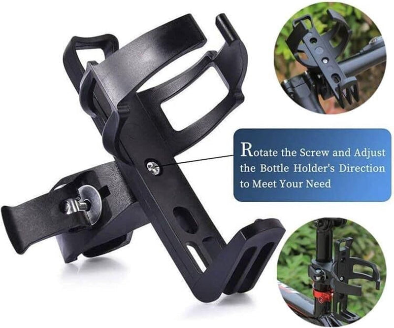Flessenhouder voor op de fiets, 360 graden rotatie, flessenhouder met 650 ml fietsfles, gemakkelijk instelbare fietsbekerhouder, rek, kooi, koffiebekerhouder voor kinderwagen, motorfiets