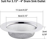 Afvoerzeef roestvrij staal roestvrij set van 2, 11,5 cm haarzeef douche, gootsteenzeef voor keuken