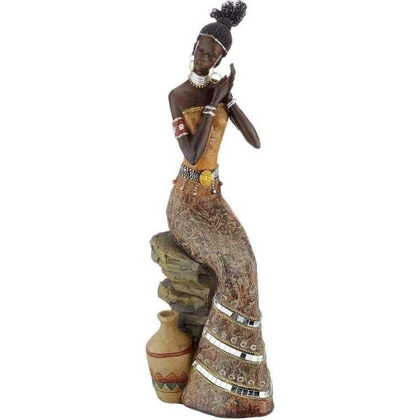 Afrikaanse decoratieve figuur "Ayana", zittend, H 35 cm