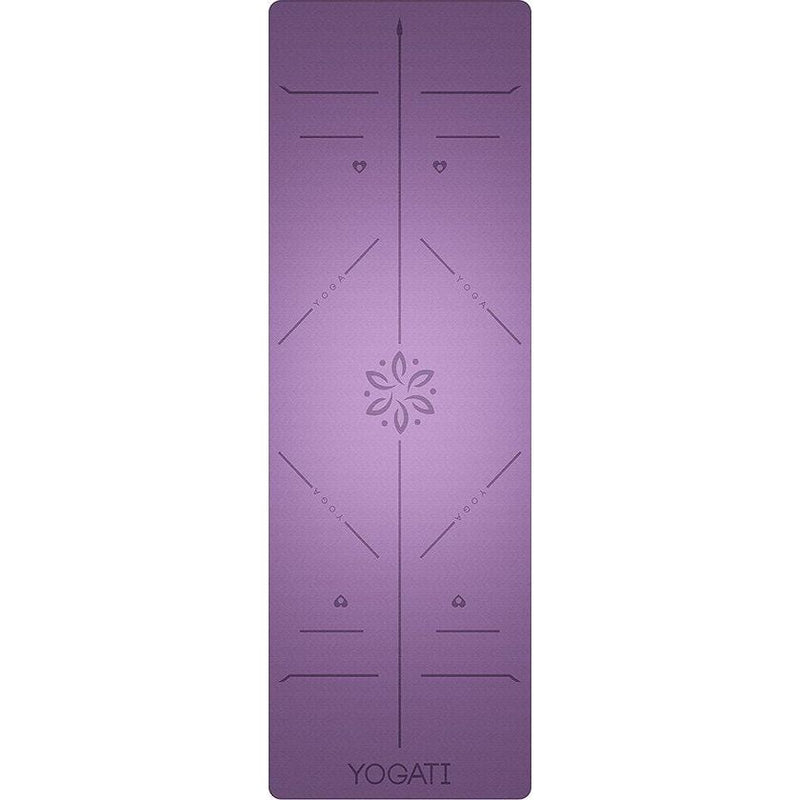 YOGATI – milieuvriendelijke yogamat - TPE, non-slip en dikke yogamat. Yoga Matten met Body Alignment Lines. Perfect Pilates Mat voor workout oefening, Gym en Fitness.