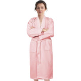 Unisex wafel polykatoen badjas lichtgewicht luxe kimono stijl badjas geschikt voor loungewear nachtkleding spa en hotel - S/M, roze