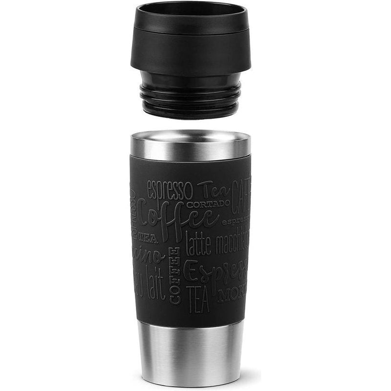 Travel Mug Classic thermosbeker 0,36 liter | nieuwe comfort-schroefsluiting roestvrij staal 4 uur warm en 8 uur koud 100% lekvrij vaatwasmachinebestendig 360°-drinkopening zwart