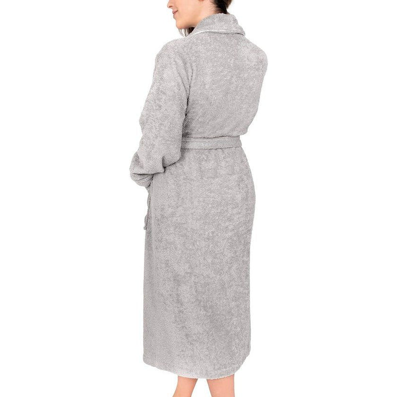 Badjas dames badstof - sjaalkraag - lang - 100% katoen (380g/m2) - Oeko-Tex Standard 100 - maat S, M, L, XL, XXL