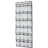 Over de deur schoenenorganizer, multifunctionele hangende organisatoren, hangende opbergtas voor slaapkamer, badkamer, kast, schoenenopslag hangend, 24 zakken, wit