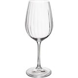Kristallen witte wijnglazen, 350 ml, set van 4 loodvrije, heldere, elegante glazen met golfeffect voor feesten
