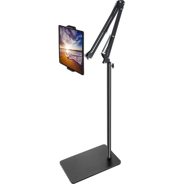 Tablet Floor Stand with 3kg Base, Angle Heights Adjustable Foldable Arm Phone Holder for Bed Sofa Use, Holder for 4.7-11 Inch iPad Pro Air Mini, iPhone, Samsung Tab, Kindle, E-Reader