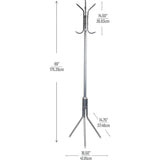 Kapstok van metaal, 8 haken, zilverkleurig